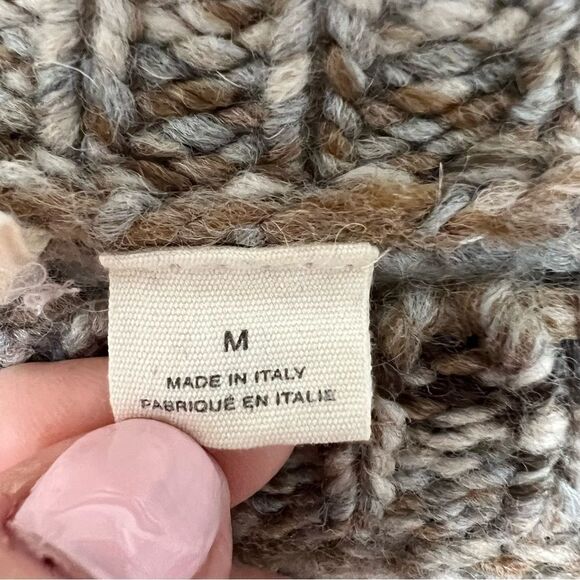 Anthropologie Moth Hillwalk Wool Mohair Oatmeal Chunky Sweater Size Medium - Picture 6 of 12